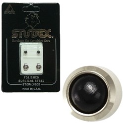 STUDEX Pearl studs - bezel set s/s - regular black onyx